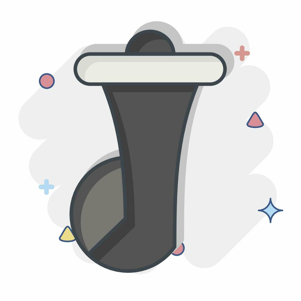 Icon Car Horn. related to Spare Parts symbol. comic style. simple design editable. simple illustration vector