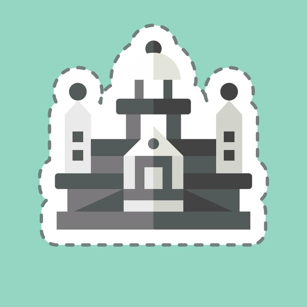 Sticker line cut Parliament. related to Argentina symbol. simple design editable. simple illustration vector
