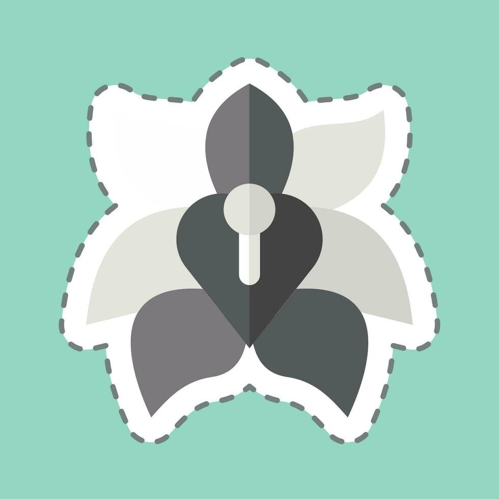 Sticker line cut Erythrina. related to Argentina symbol. simple design editable. simple illustration vector