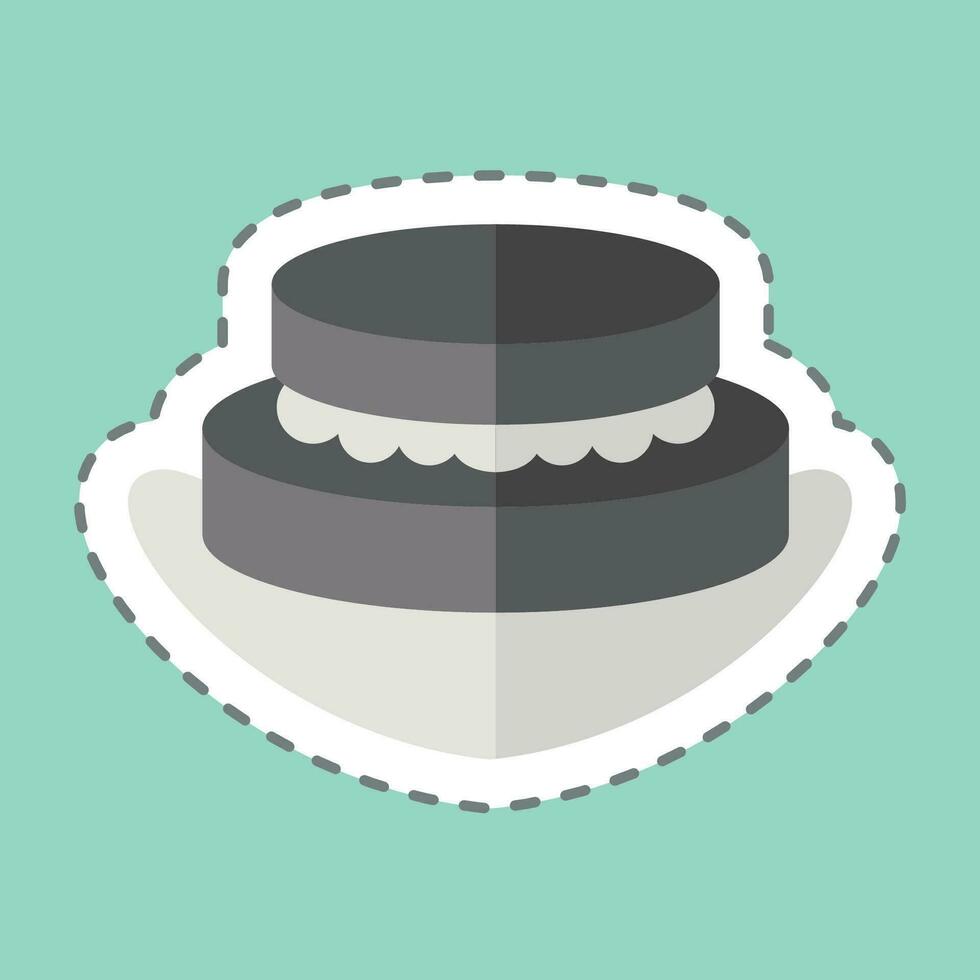 Sticker line cut Patty. related to Argentina symbol. simple design editable. simple illustration vector