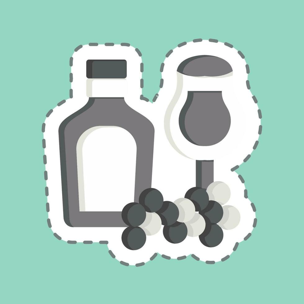 Sticker line cut Wine. related to Argentina symbol. simple design editable. simple illustration vector