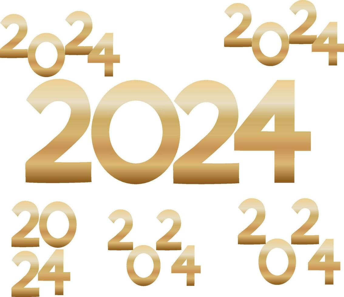 contento nuevo año 2024 vector