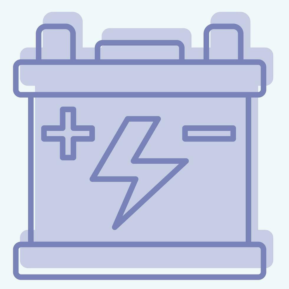 icono batería. relacionado a de repuesto partes símbolo. dos tono estilo. sencillo diseño editable. sencillo ilustración vector