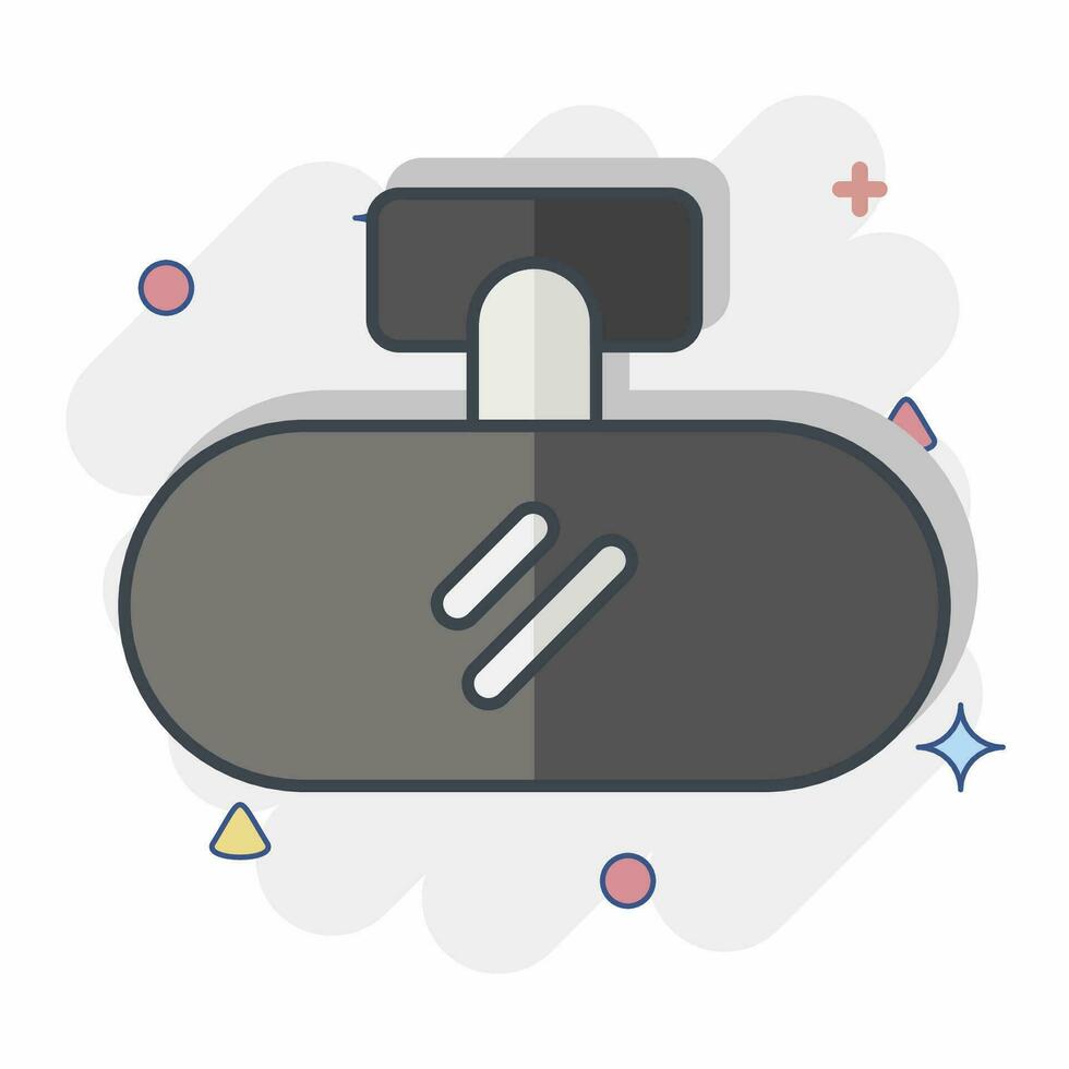 Icon Rear View Mirror. related to Spare Parts symbol. comic style. simple design editable. simple illustration vector