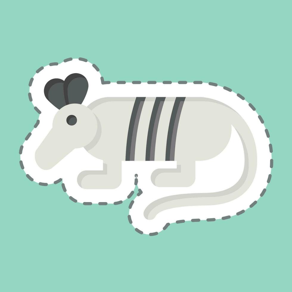 Sticker line cut Armadillo. related to Argentina symbol. simple design editable. simple illustration vector