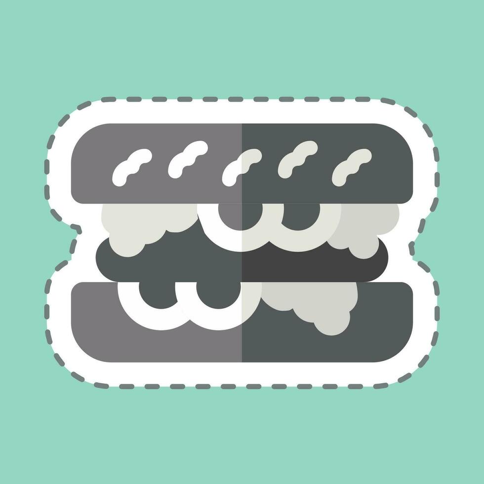Sticker line cut Choripan. related to Argentina symbol. simple design editable. simple illustration vector