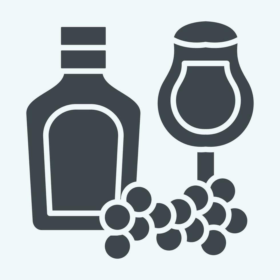 Icon Wine. related to Argentina symbol. glyph style. simple design editable. simple illustration vector