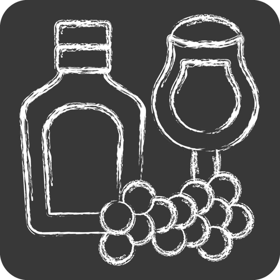 Icon Wine. related to Argentina symbol. chalk Style. simple design editable. simple illustration vector