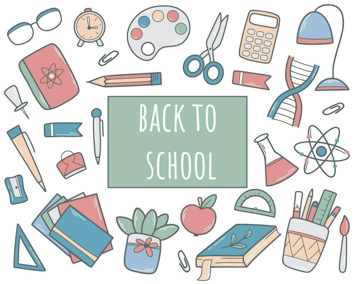 Back to school hand drawn banner vector