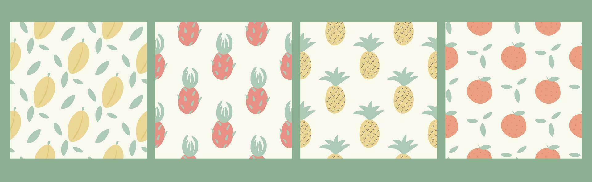 Fruity seamless pattern set vector