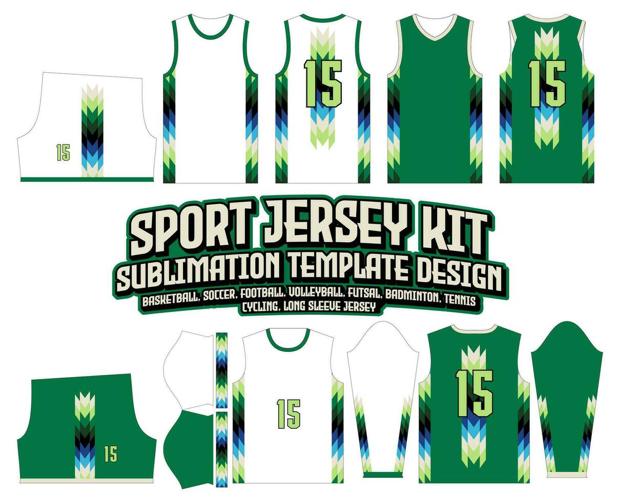 Triangle multicolor Basketball Jersey Design Sportswear Template vector