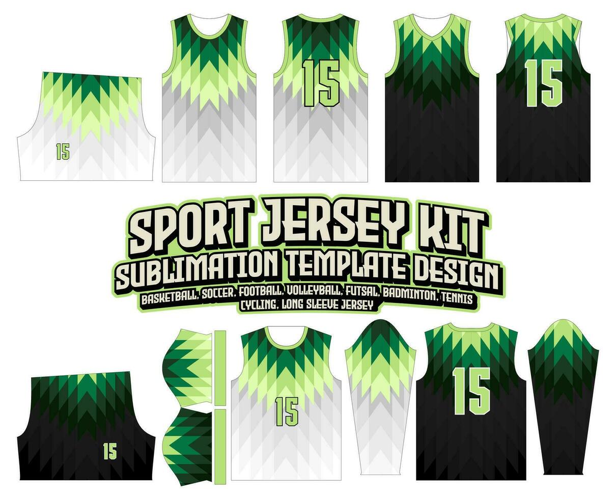 Triangle Green Jersey Design Sportswear Template vector