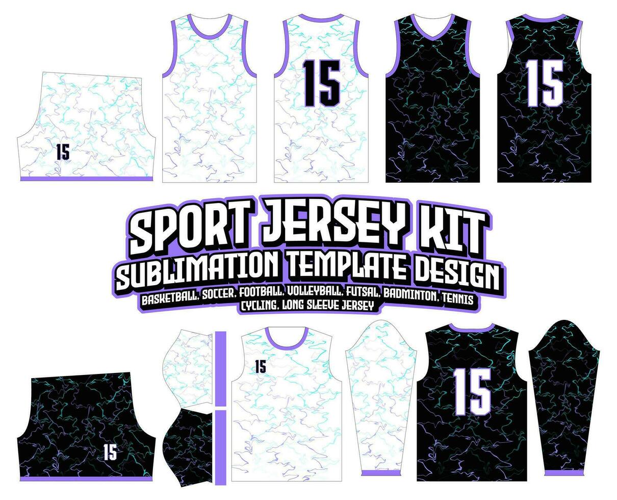 degradado resumen contorno baloncesto jersey diseño ropa de deporte modelo vector