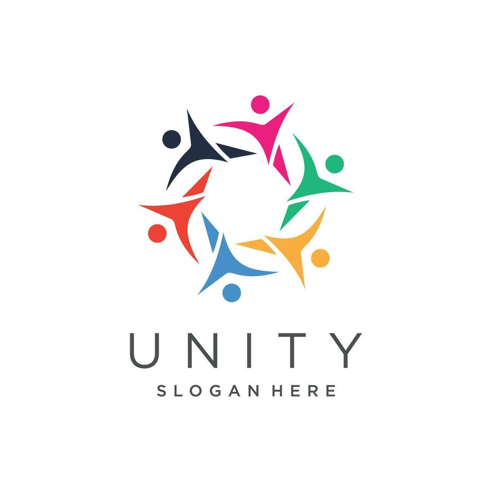 Team work logo design with modern unique concept vector