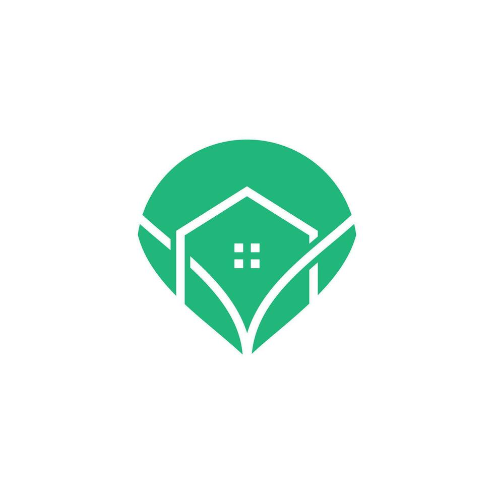 Green house logo design with modern unique concept vector