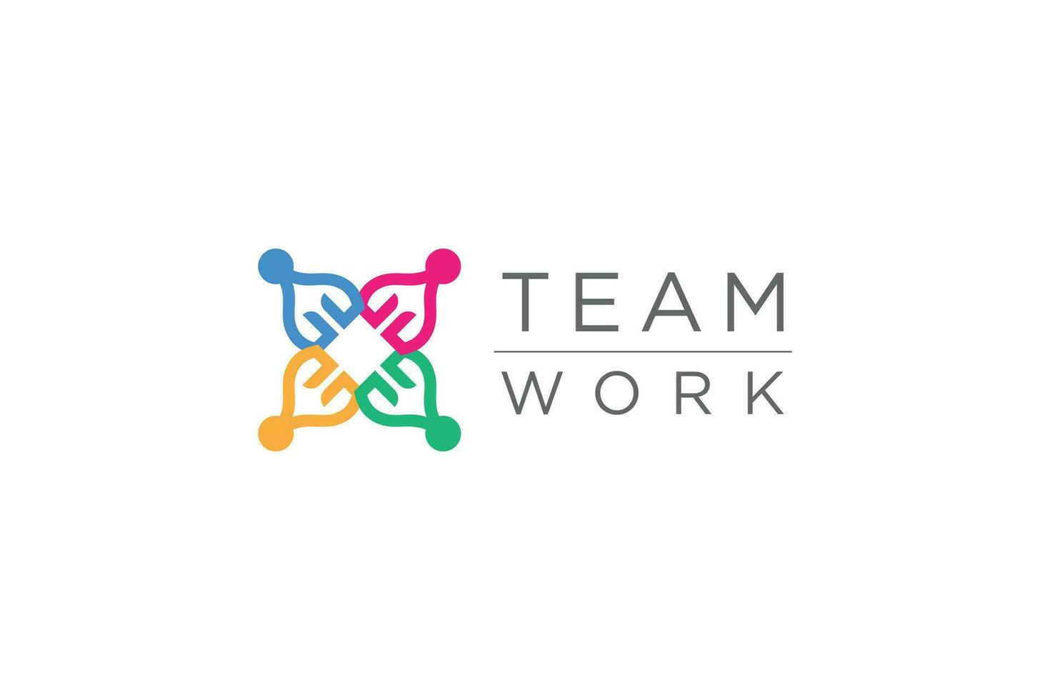 Team work logo design with modern unique concept vector