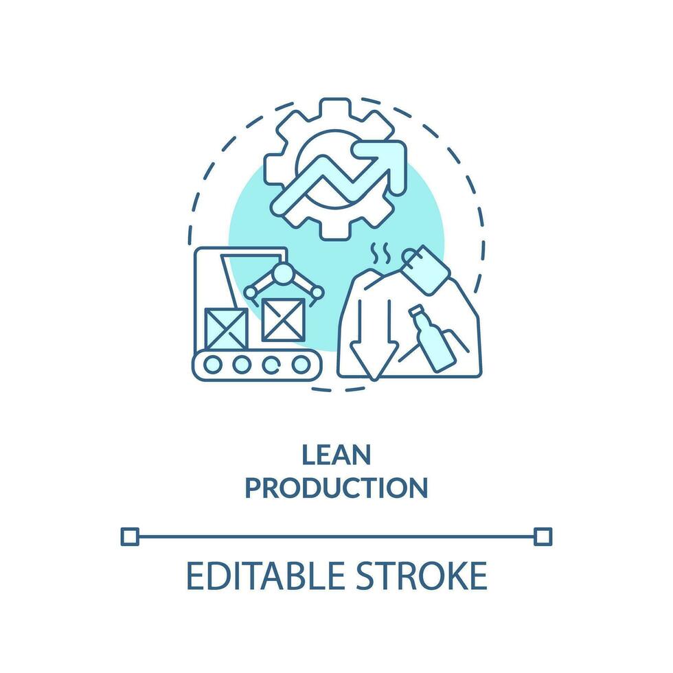 2D editable lean production blue thin line icon concept, isolated vector, illustration representing overproduction. vector