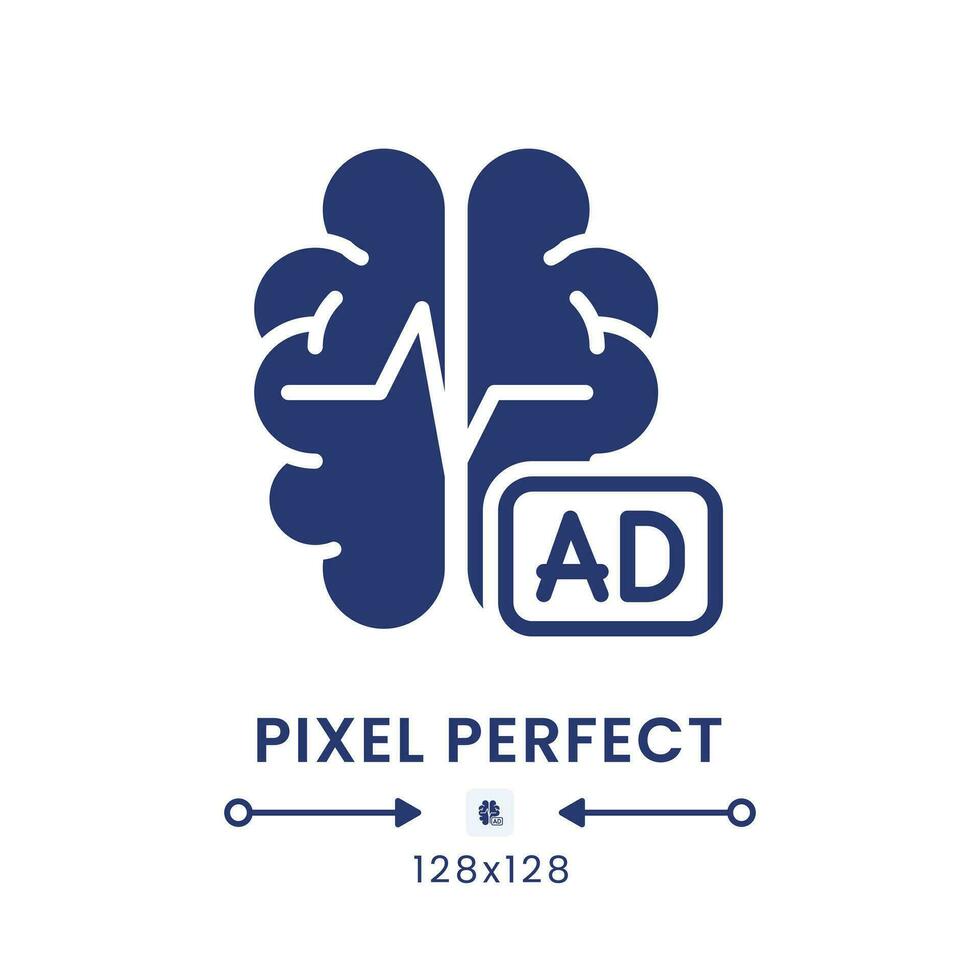 Electroencephalogram black solid desktop icon. EEG monitoring. Neuromarketing tool. Pixel perfect 128x128, outline 4px. Silhouette symbol on white space. Glyph pictogram. Isolated vector image