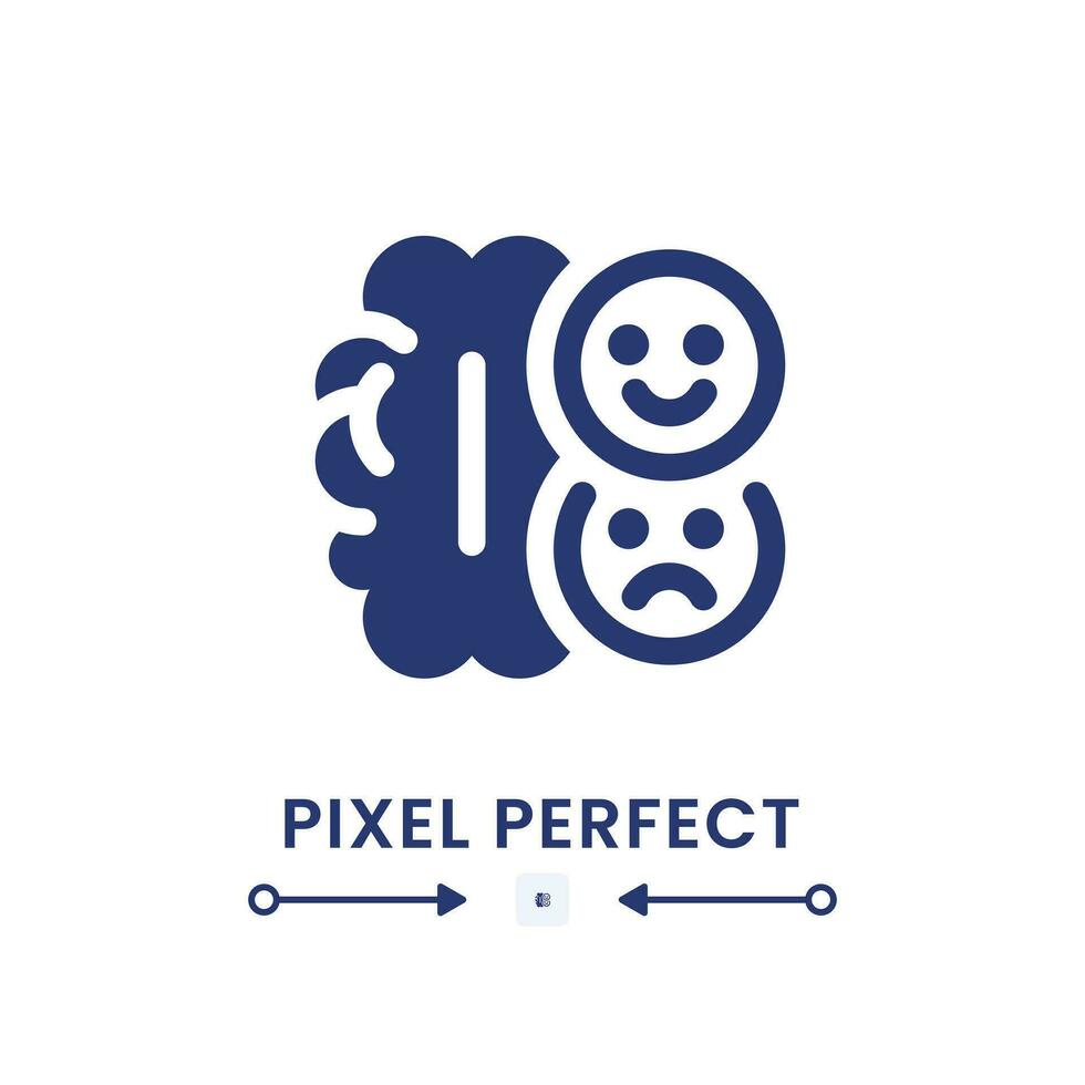 Human emotions black solid desktop icon. Brain process. Neuro marketing. Cognitive appraisal. Pixel perfect, outline 4px. Silhouette symbol on white space. Glyph pictogram. Isolated vector image