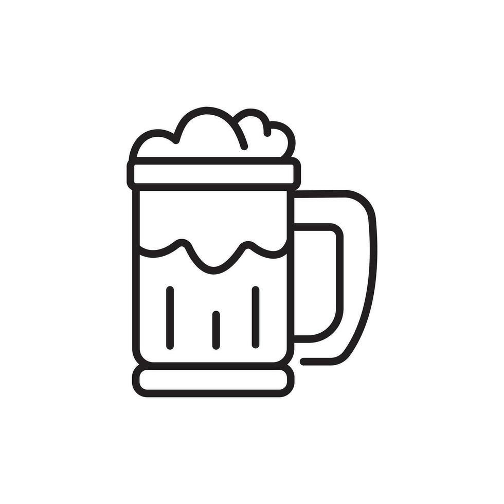 Beer mug line icon, oktoberfest and alcohol, beer glass icon, alcohol drink. Isolated vector illustration