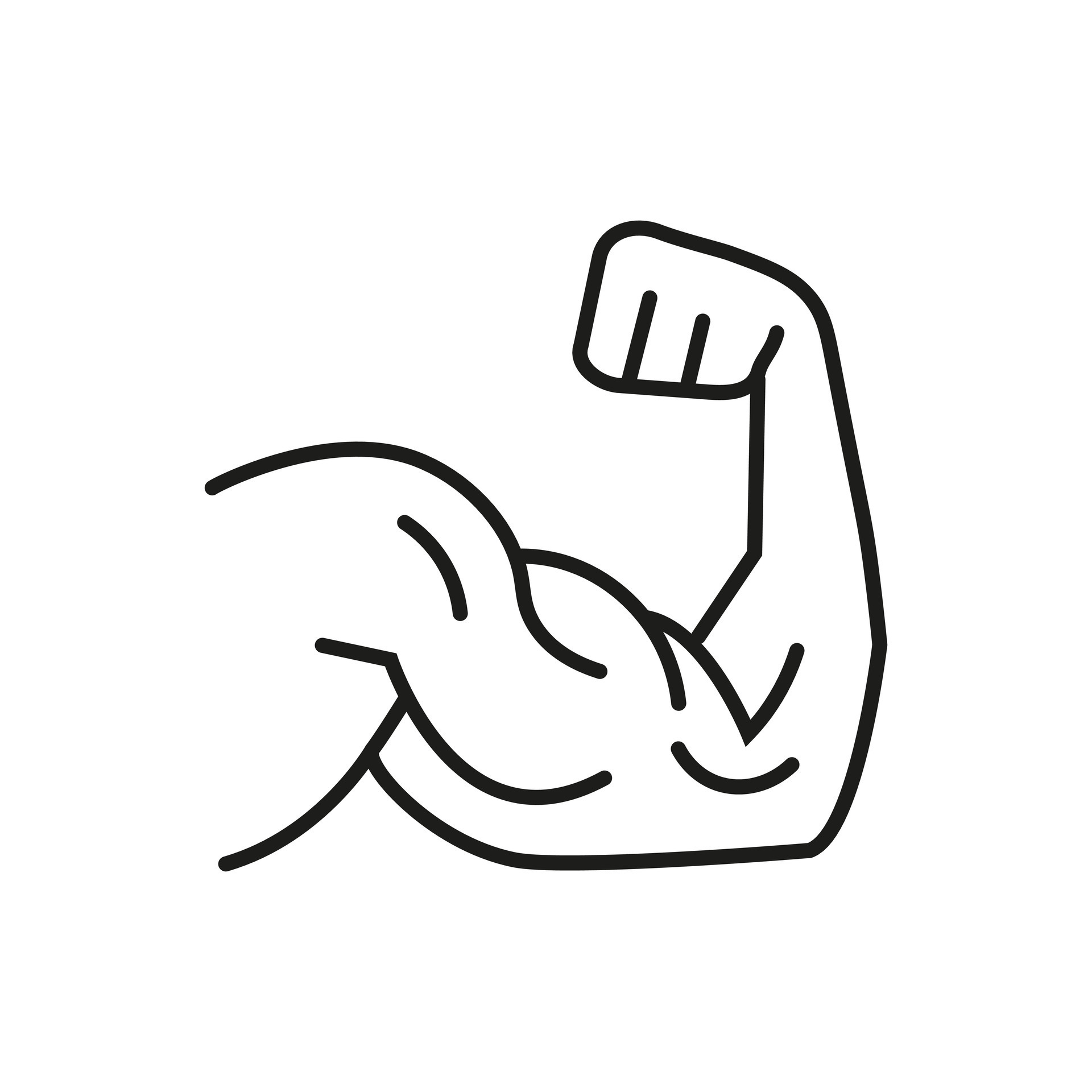 Strong arm, bodybuilding vector line icon, linear concept, outline sign,  symbol Stock Vector Image & Art - Alamy