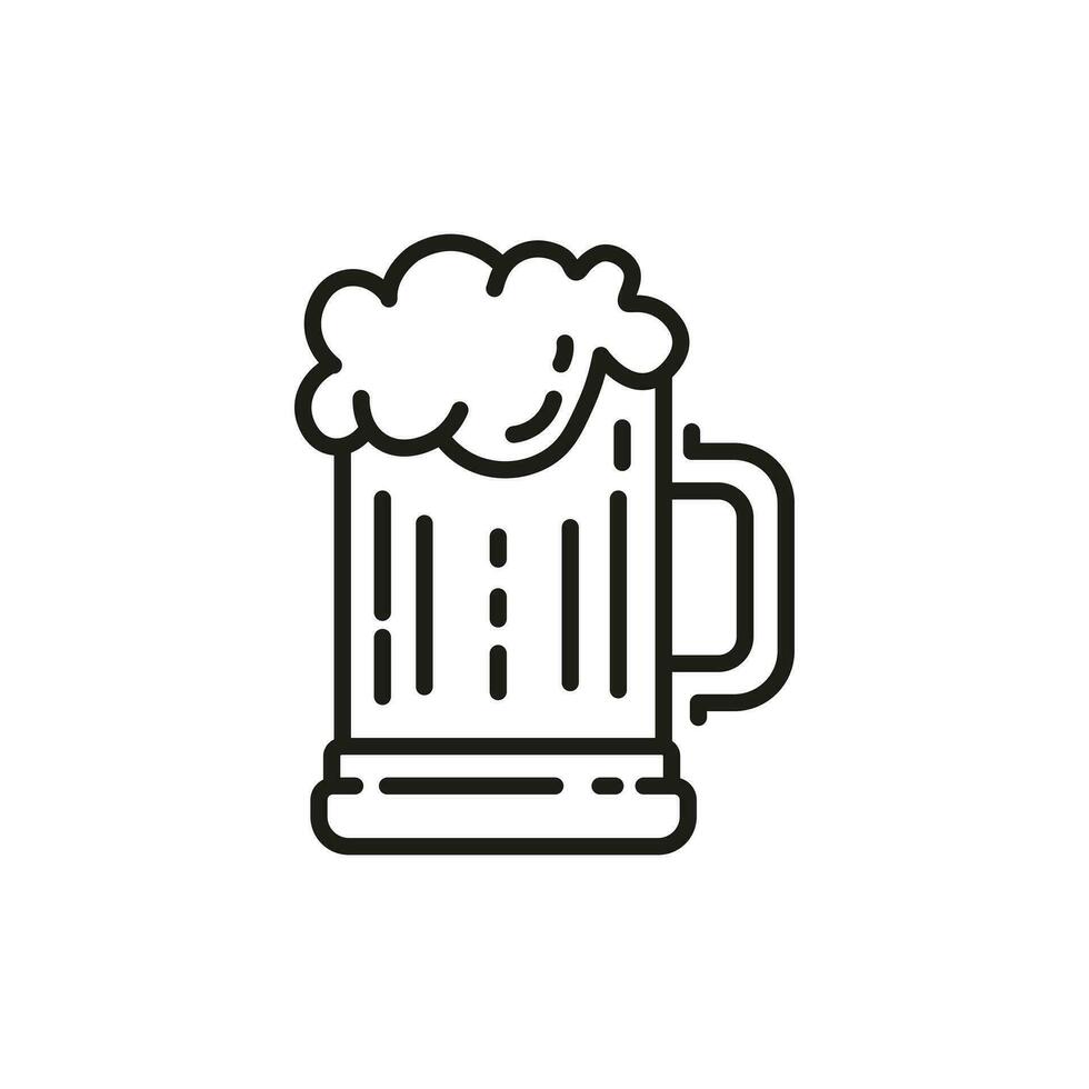 Beer mug line icon, oktoberfest and alcohol, beer glass icon, alcohol drink. Isolated vector illustration