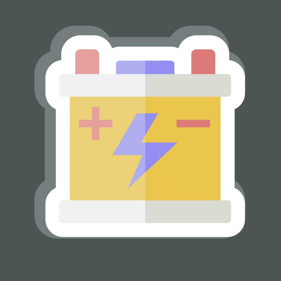 Sticker Battery. related to Spare Parts symbol. simple design editable. simple illustration vector