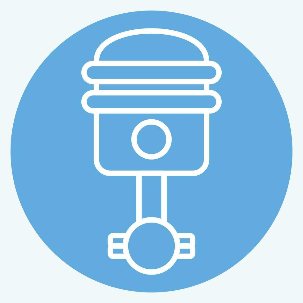 Icon Piston. related to Spare Parts symbol. blue eyes style. simple design editable. simple illustration vector
