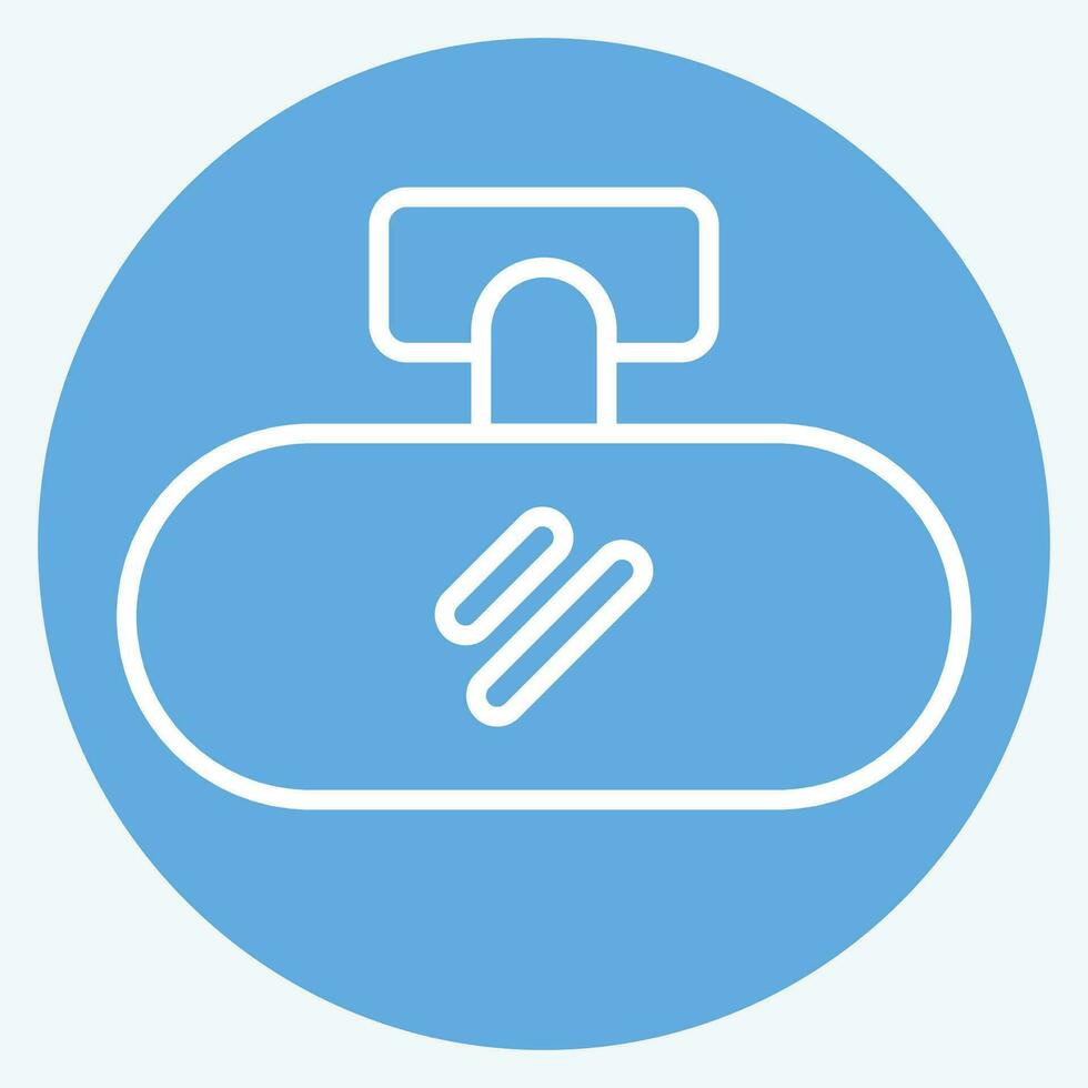 Icon Rear View Mirror. related to Spare Parts symbol. blue eyes style. simple design editable. simple illustration vector