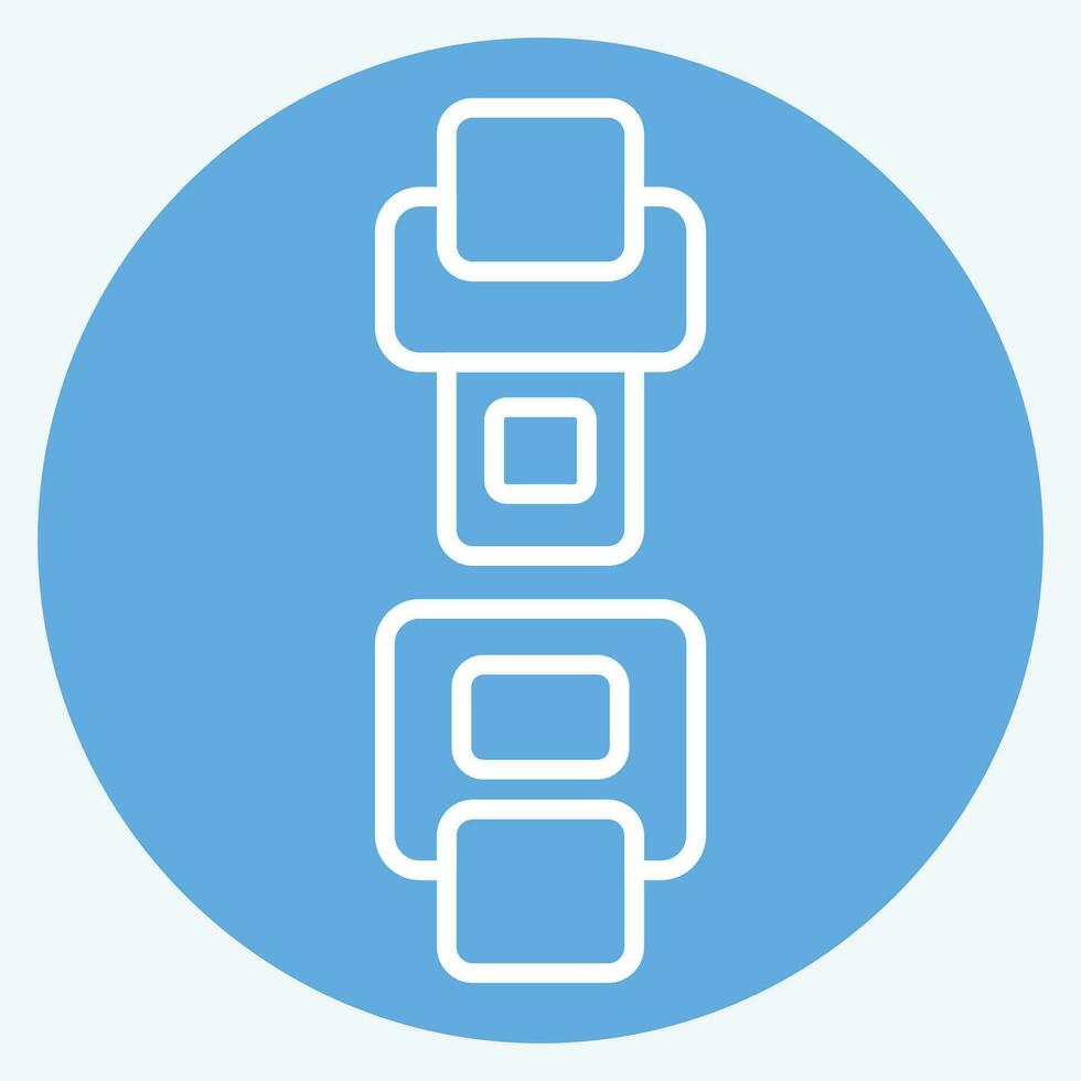 Icon Seat Belt. related to Spare Parts symbol. blue eyes style. simple design editable. simple illustration vector