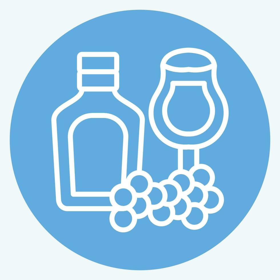 Icon Wine. related to Argentina symbol. blue eyes style. simple design editable. simple illustration vector