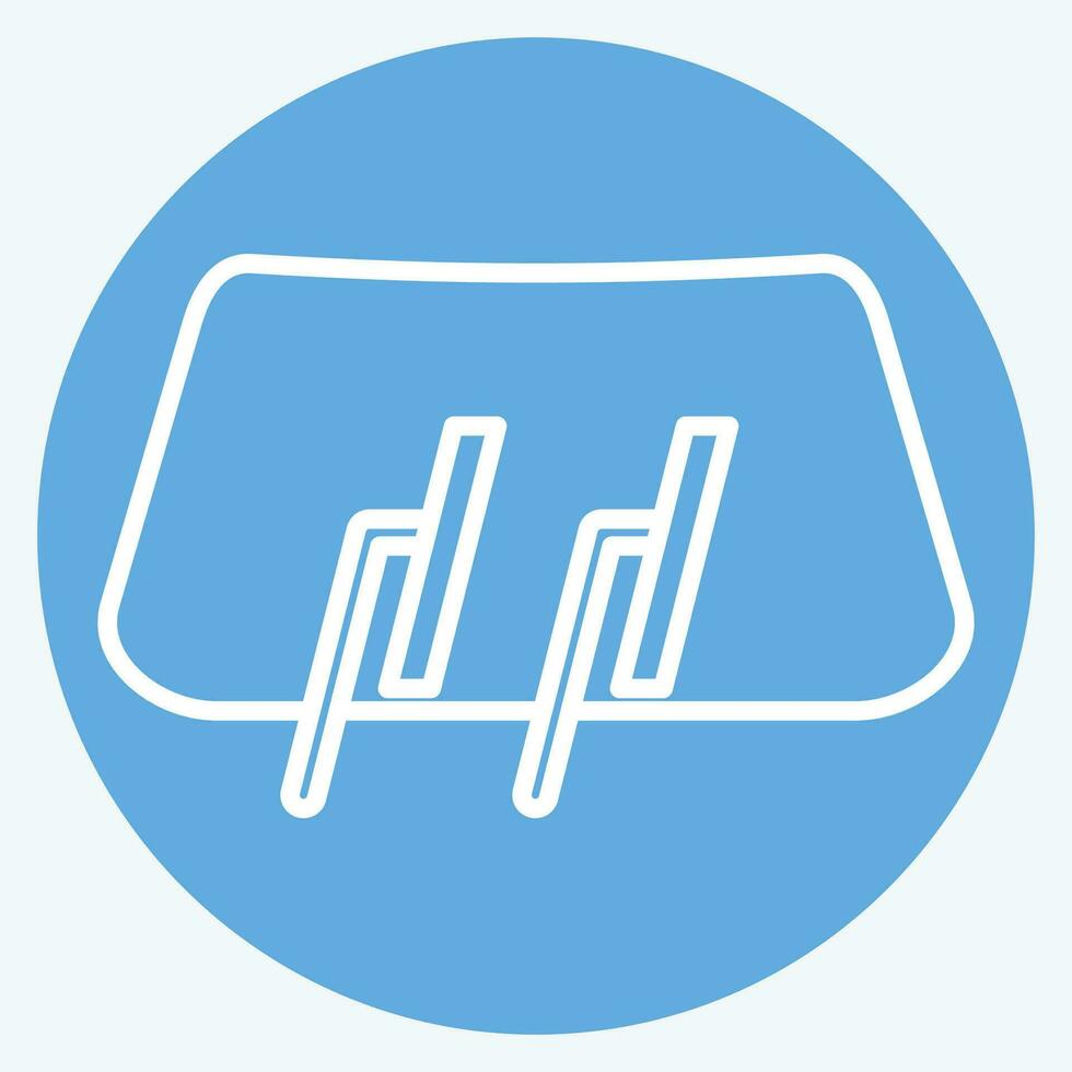 Icon Wiper. related to Spare Parts symbol. blue eyes style. simple design editable. simple illustration vector