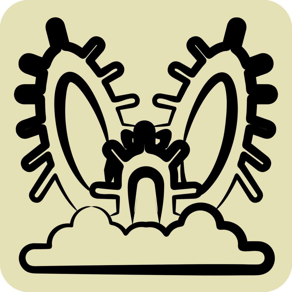 Icon Cactus. related to Argentina symbol. hand drawn style. simple design editable. simple illustration vector
