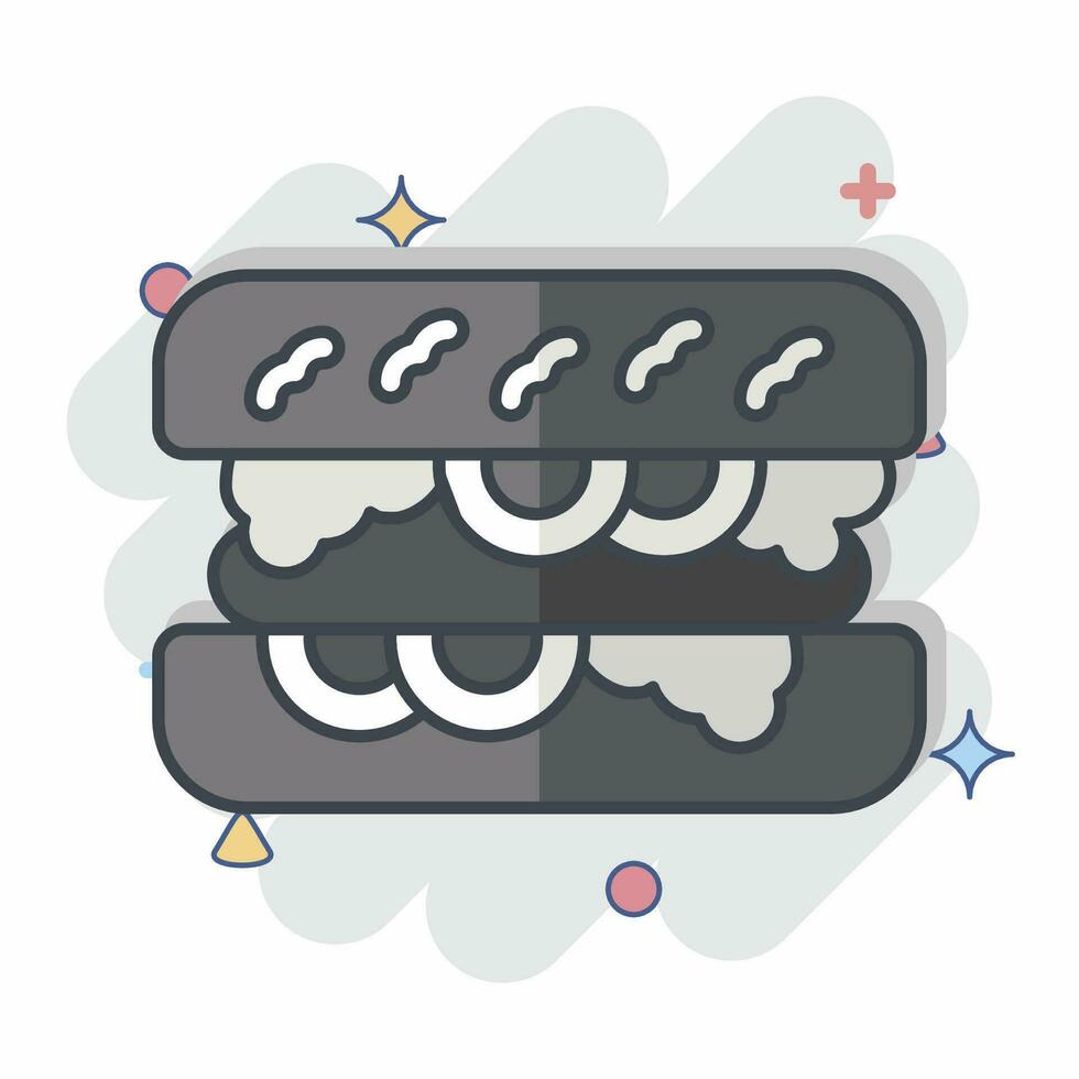 Icon Choripan. related to Argentina symbol. comic style. simple design editable. simple illustration vector