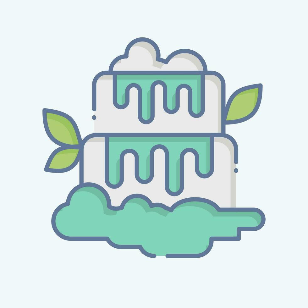 Icon Falls. related to Argentina symbol. doodle style. simple design editable. simple illustration vector