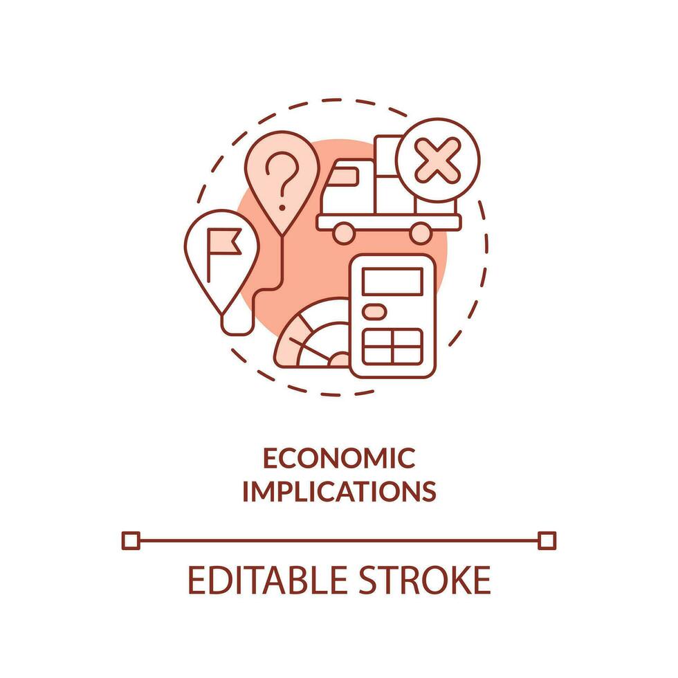 Economic implications terracotta concept icon. Vulnerability in supply chain abstract idea thin line illustration. Isolated outline drawing. Editable stroke vector