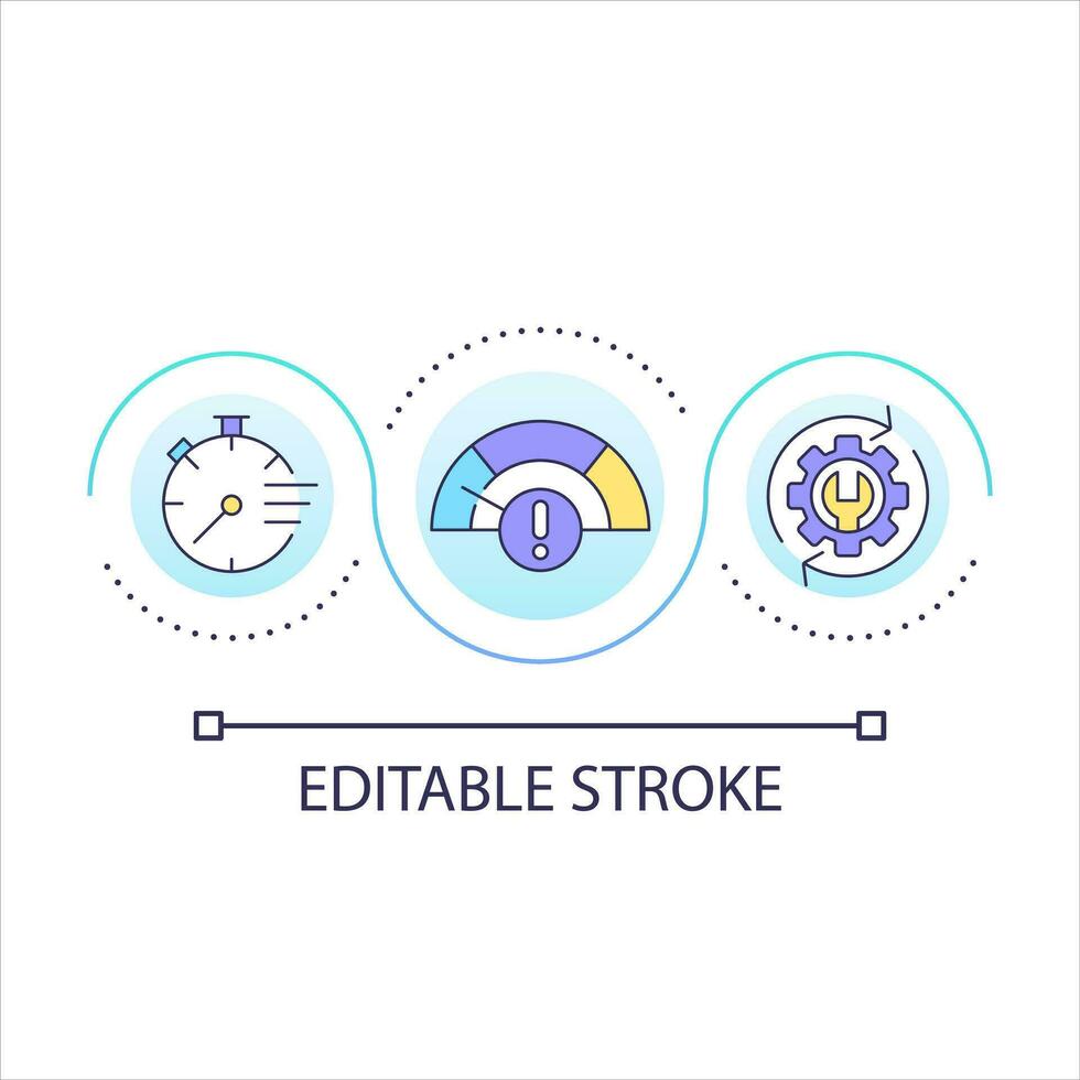 Fast system recovery loop concept icon. Continuous operation. Technical settings. Restoration abstract idea thin line illustration. Isolated outline drawing. Editable stroke vector