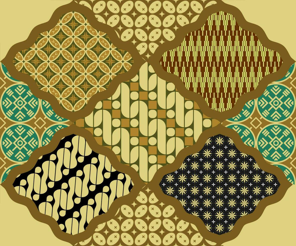 Seamless design of Indonesian batik pattern named SEKARJAGAD. Traditionally applied on cloth for fashion. Batik texture number 08. vector