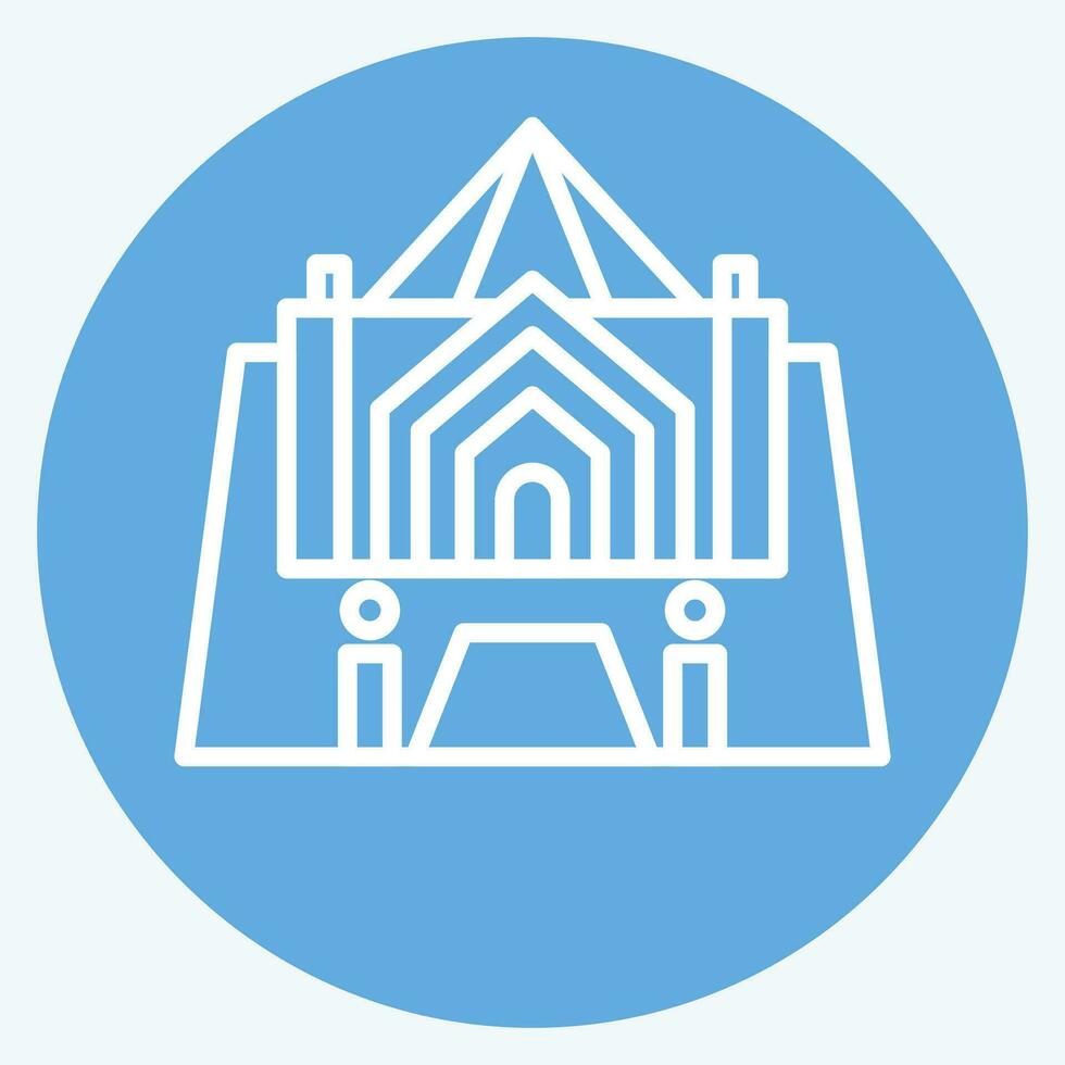 Icon Recoleta Argentia. related to Argentina symbol. blue eyes style. simple design editable. simple illustration vector