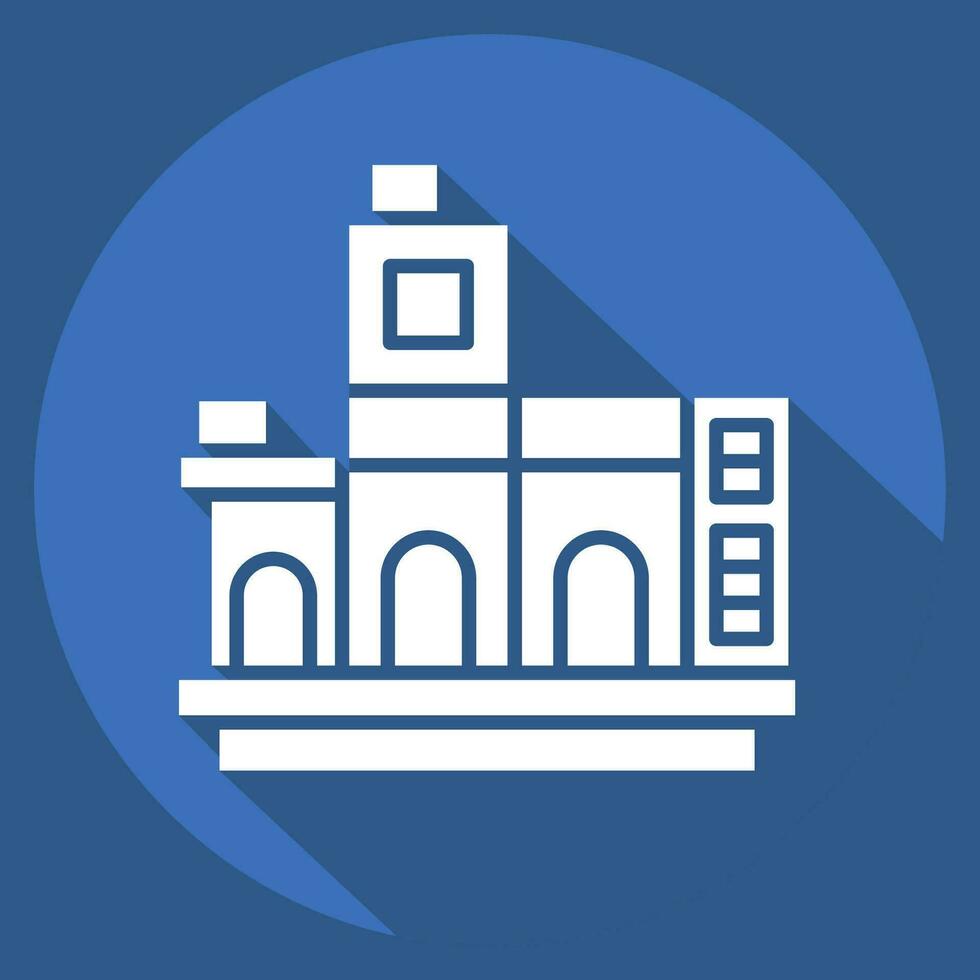 Icon La Boca Argentina. related to Argentina symbol. long shadow style. simple design editable. simple illustration vector