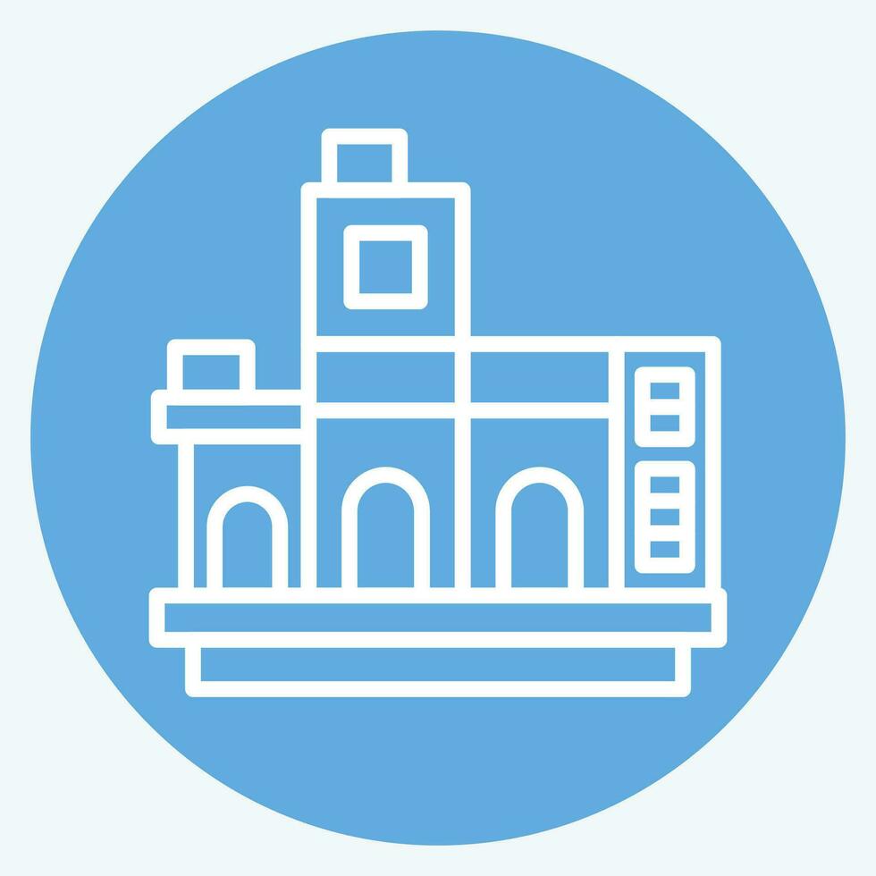 Icon La Boca Argentina. related to Argentina symbol. blue eyes style. simple design editable. simple illustration vector