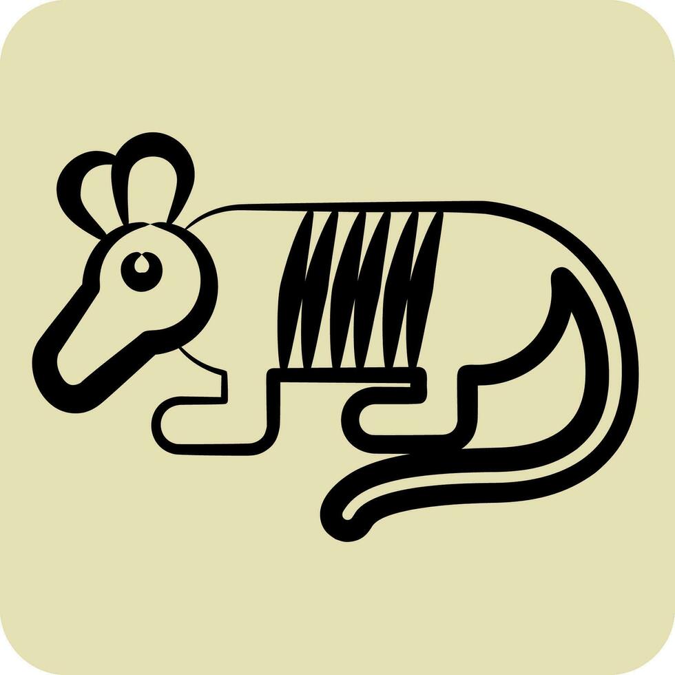 Icon Armadillo. related to Argentina symbol. hand drawn style. simple design editable. simple illustration vector