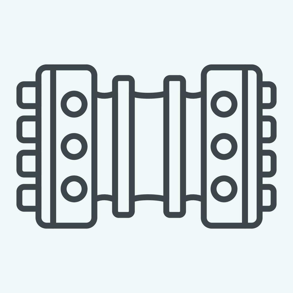 Icon Bandoneon. related to Argentina symbol. line style. simple design editable. simple illustration vector