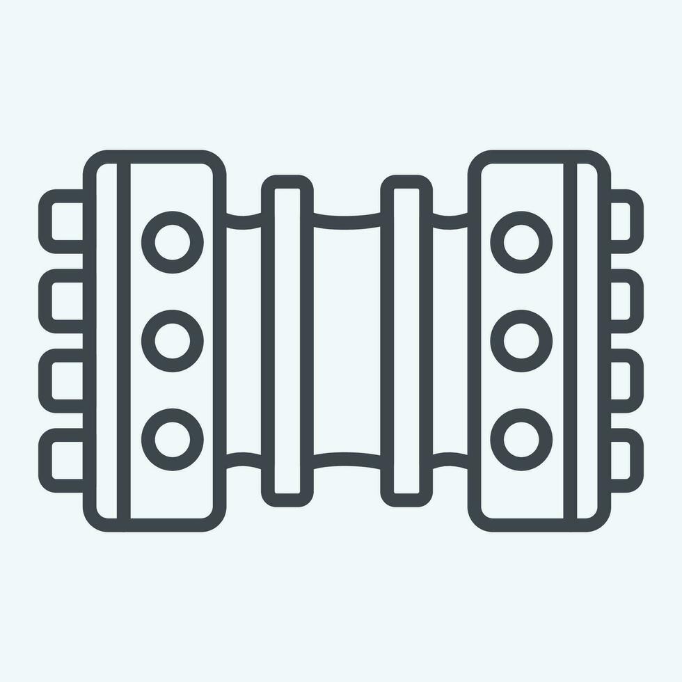 Icon Bandoneon. related to Argentina symbol. line style. simple design editable. simple illustration vector