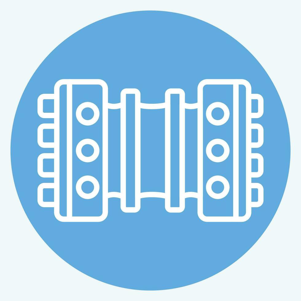 Icon Bandoneon. related to Argentina symbol. blue eyes style. simple design editable. simple illustration vector