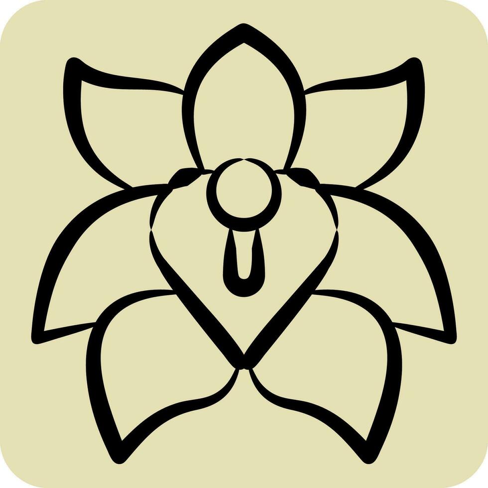 Icon Erythrina. related to Argentina symbol. hand drawn style. simple design editable. simple illustration vector