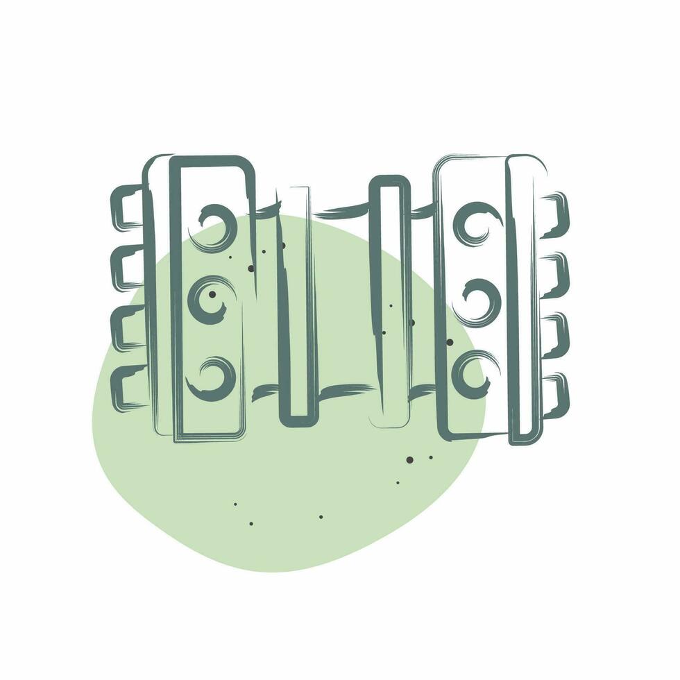 Icon Bandoneon. related to Argentina symbol. Color Spot Style. simple design editable. simple illustration vector