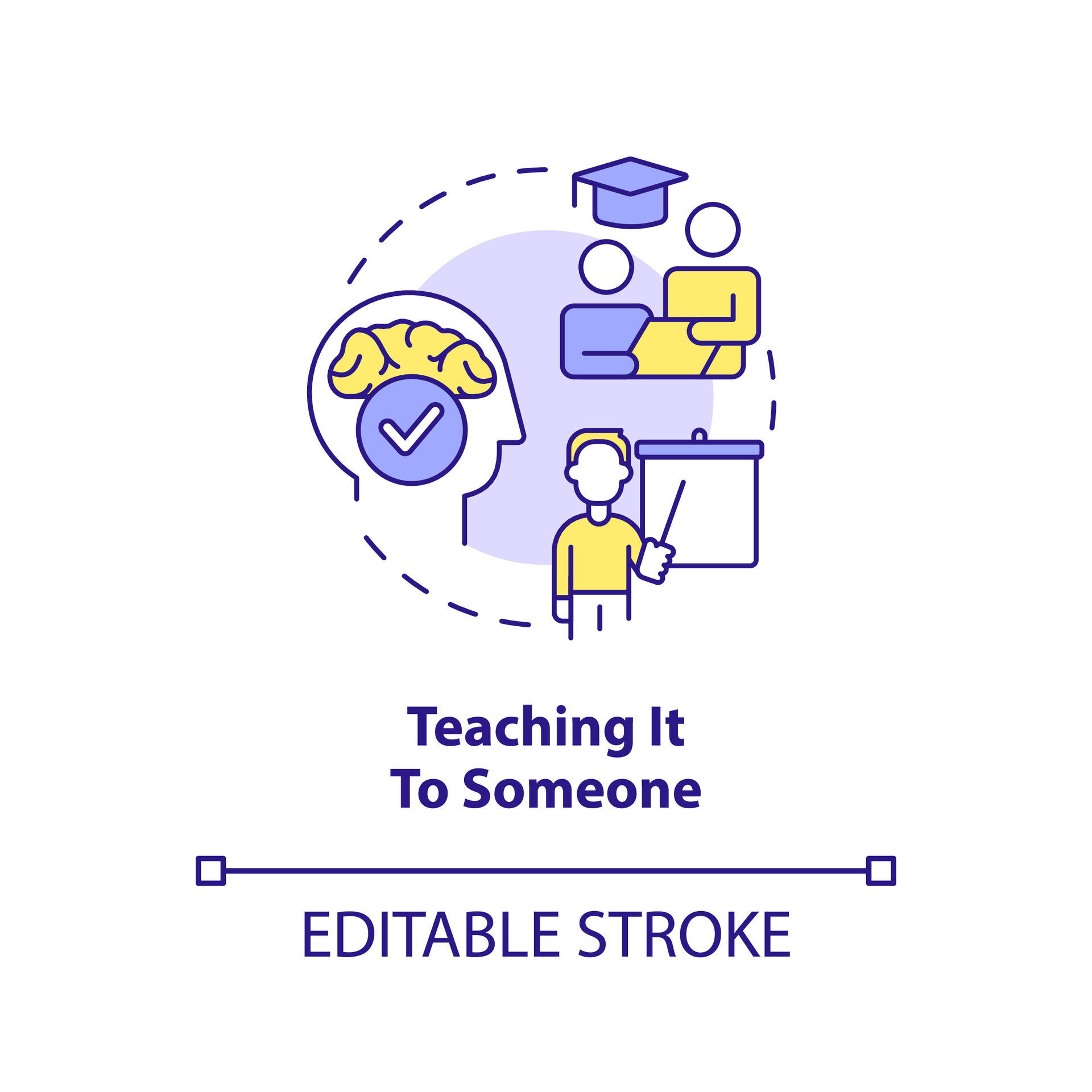 Teaching information to someone concept icon. Retain knowledge