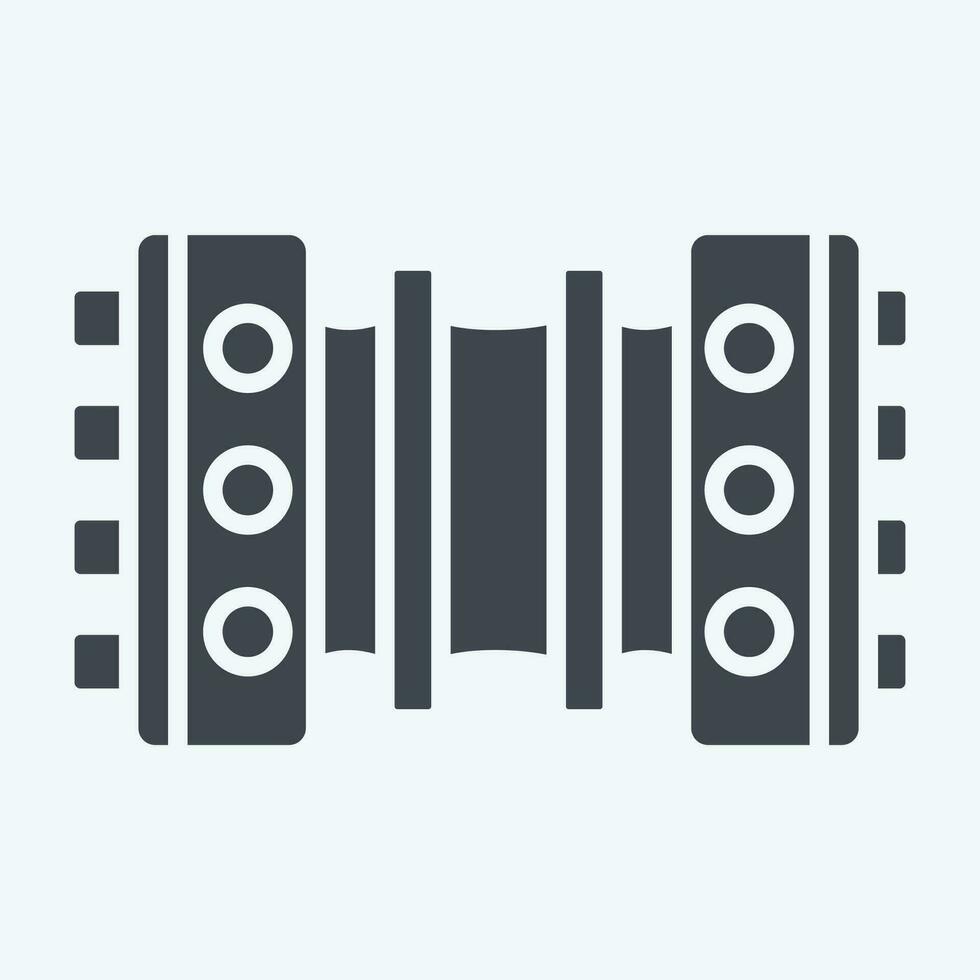 Icon Bandoneon. related to Argentina symbol. glyph style. simple design editable. simple illustration vector