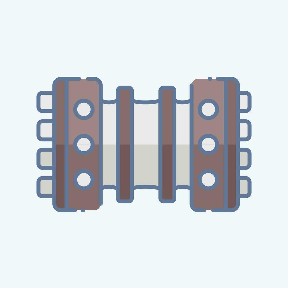 Icon Bandoneon. related to Argentina symbol. doodle style. simple design editable. simple illustration vector
